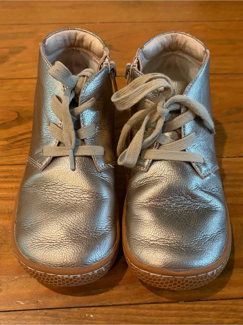 Livie & Luca Metallic Gold Lace-Up Kids Shoes